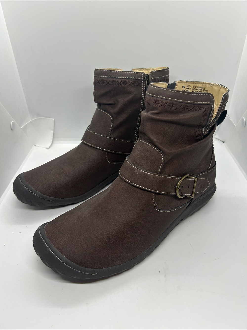 JBU by Jambu Boots Dottie Water Resistant Bootie brown Leather Womens Size 9W